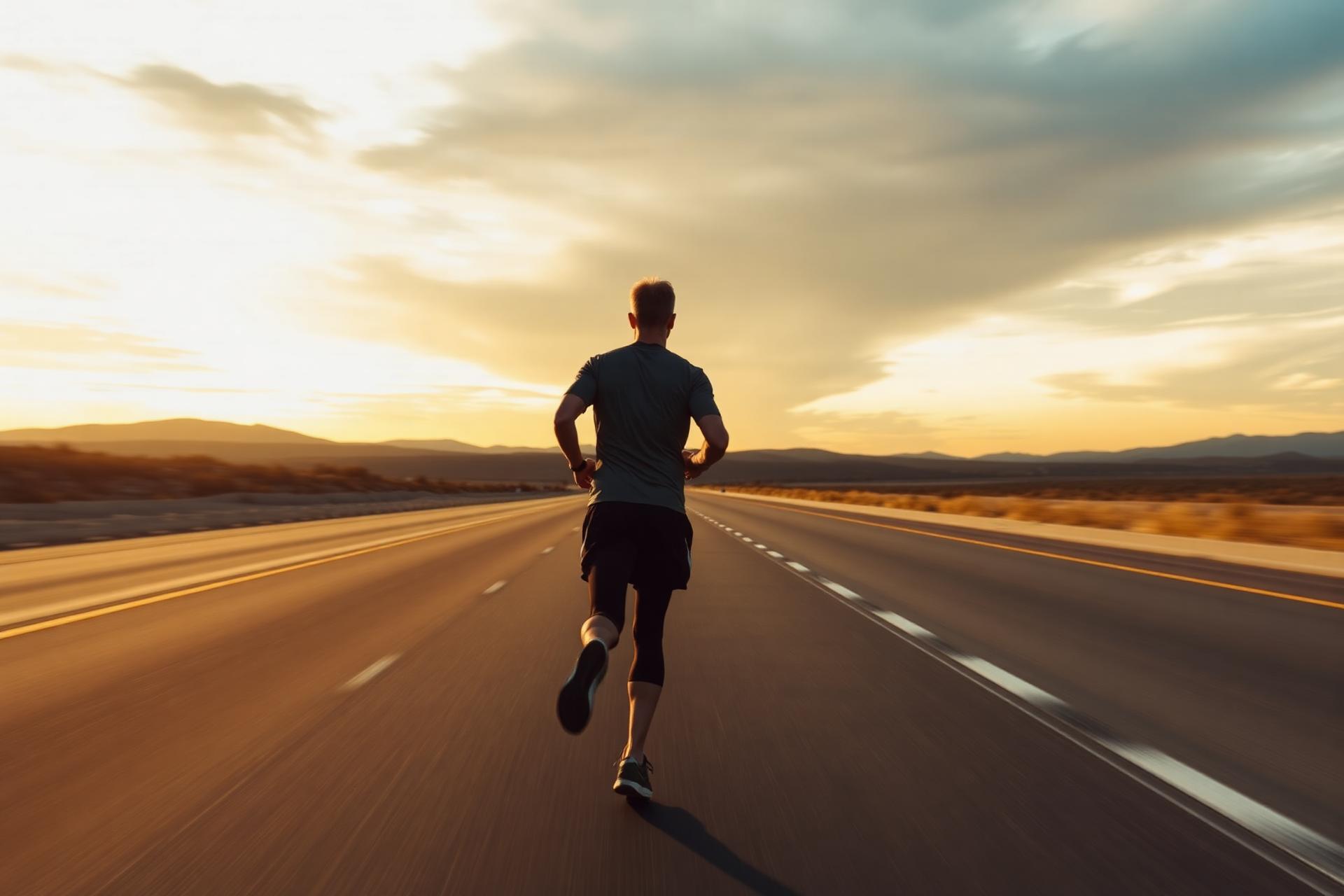Runner at sunrise