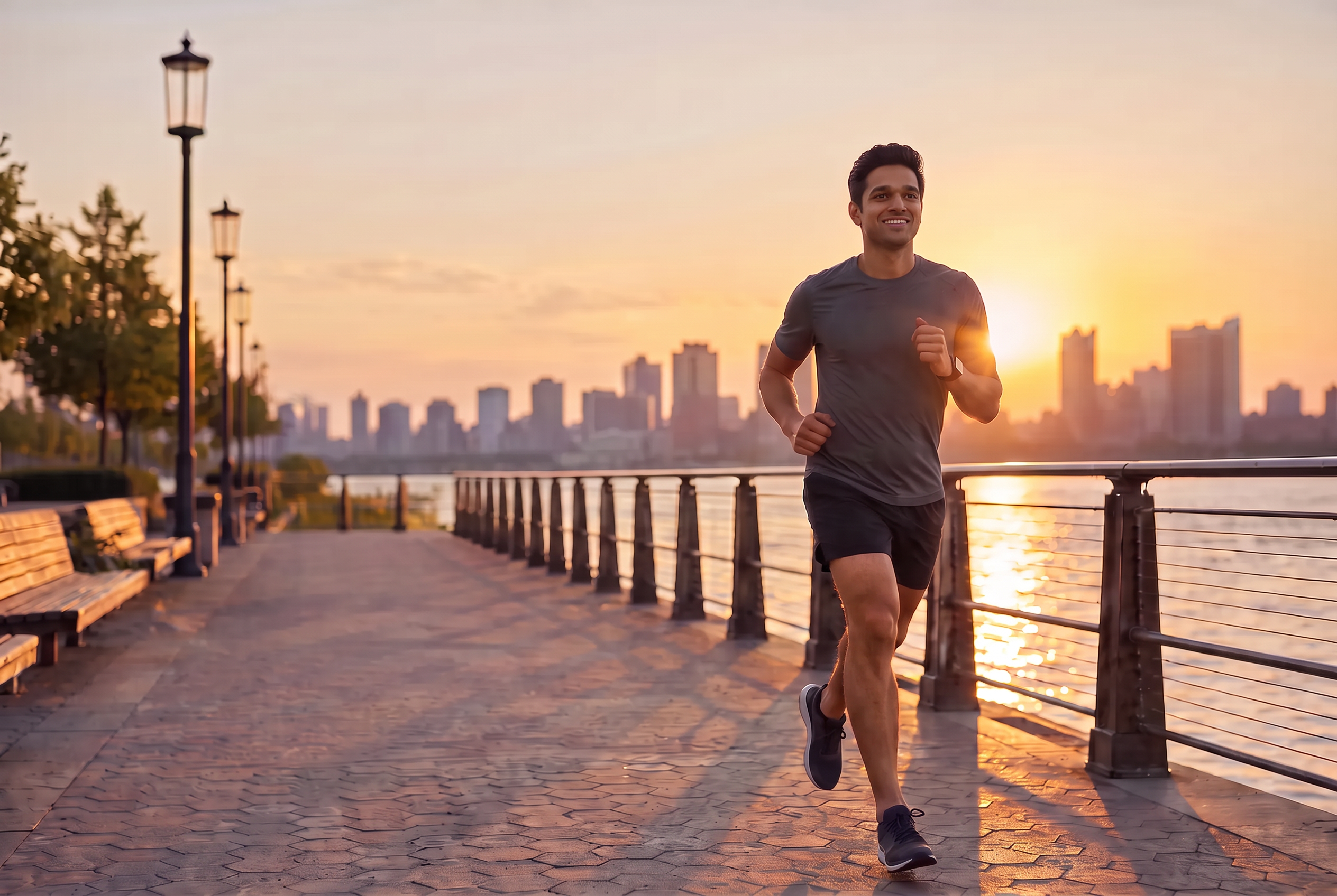 Runner at sunrise